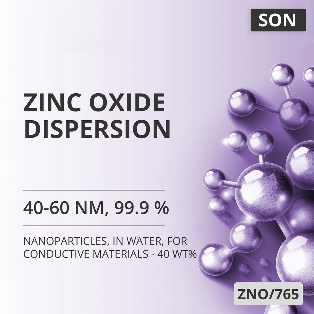 Zinc Oxide Dispersion, 40-60 nm, 99.9 %, in Water, for Conductive Materials - 40 wt% (ZNO/765)