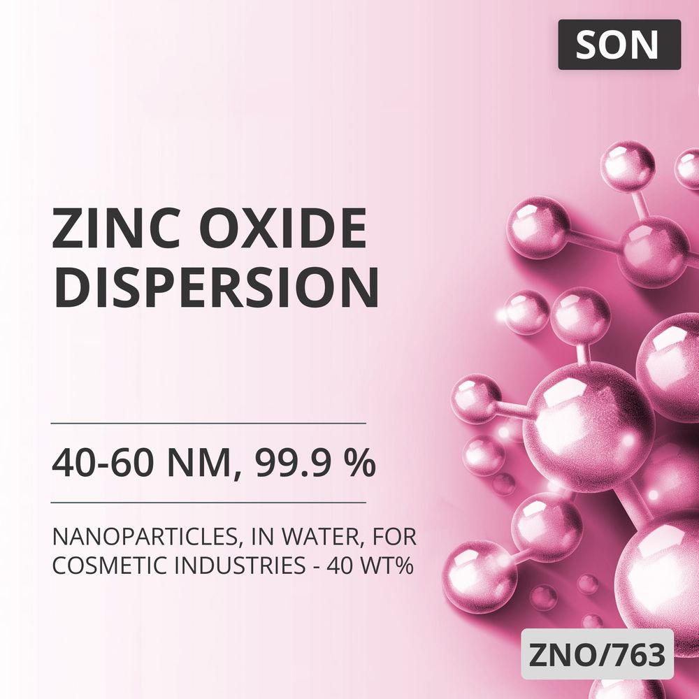 Zinc Oxide Dispersion, 40-60 nm, 99.9 %, in Water, for Cosmetic Industries - 40 wt% (ZNO/763)