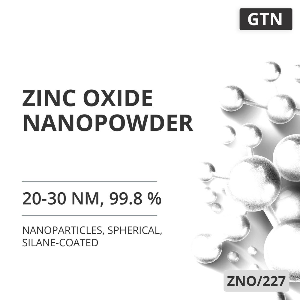 Zinc Oxide Nanopowder, 20-30 nm, 99.8 %, Spherical, Silane-Coated (ZNO/227)