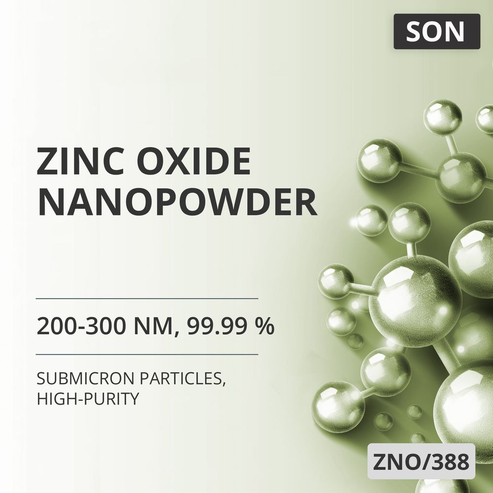 Zinc Oxide Nanopowder, 200-300 nm, 99.99 %, High-Purity (ZNO/388)