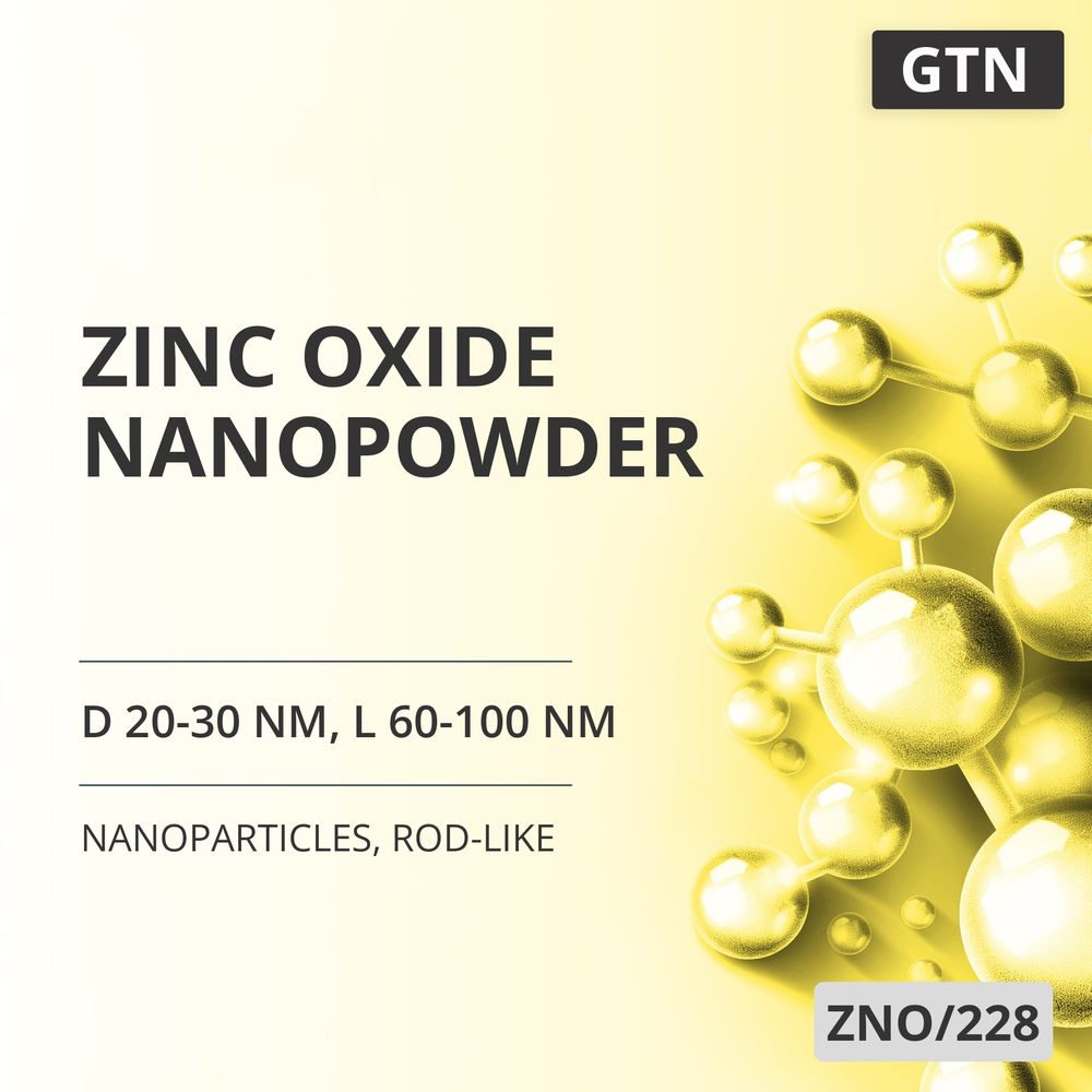 Zinc Oxide Nanopowder, D 20-30 nm, L 60-100 nm, 99.8 %, Rod-Like (ZNO/228)
