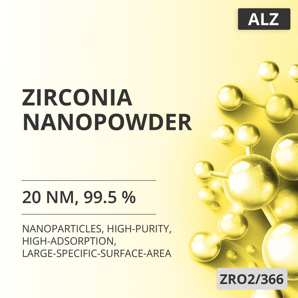 Zirconia Nanopowder, 20 nm, 99.5 %, High-Purity, High-Adsorption, Large-Specific-Surface-Area (ZRO2/366)